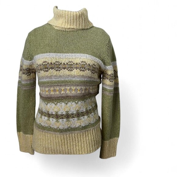 Green And Yellow Vintage Turtleneck - Picture 4 of 8